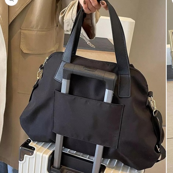 Hello Kitty Black Tote with Bow Accent duffle crossbody bag removable strap - Picture 10 of 16